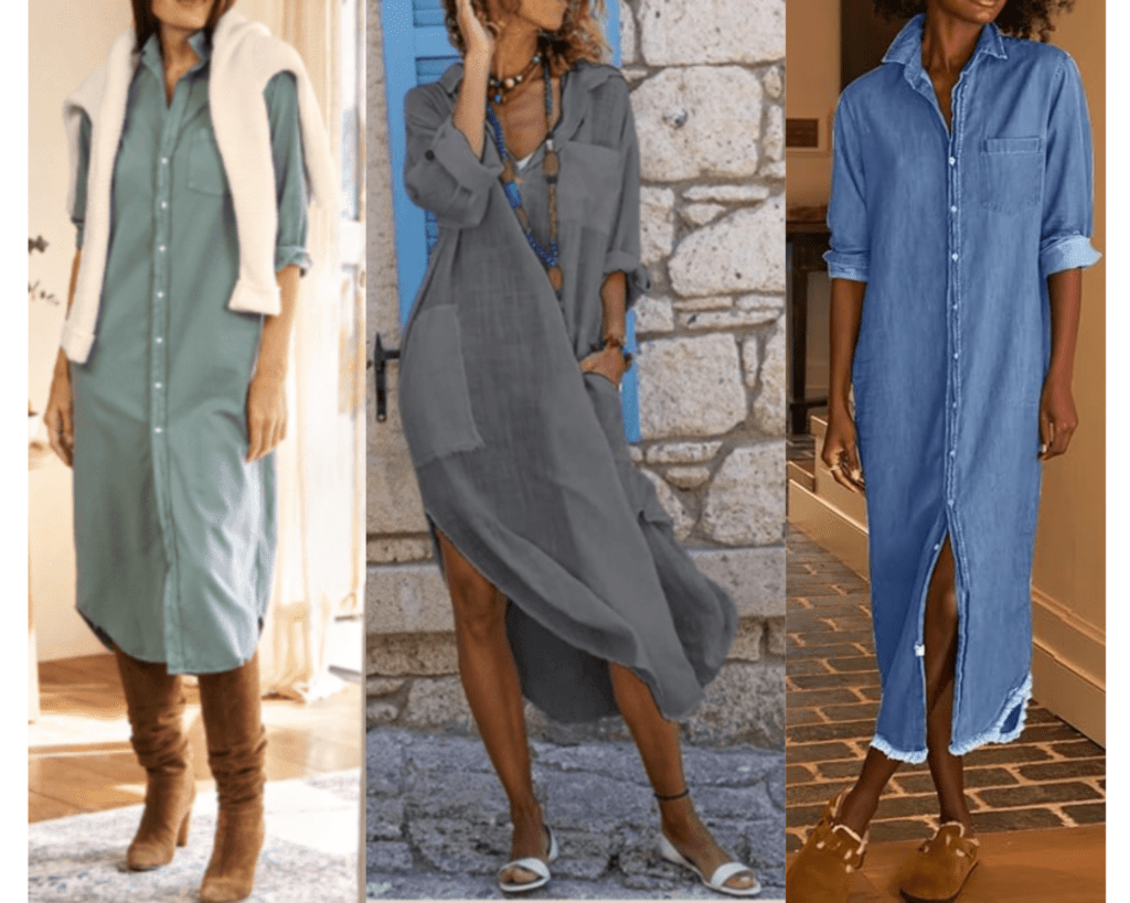 white christmas dresses Frank & Eileen Mary Classic Shirtdress in Vintage Stonewashed Indigo Famous Denim, S main image 1